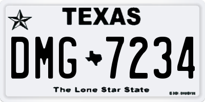 TX license plate DMG7234