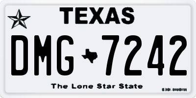 TX license plate DMG7242