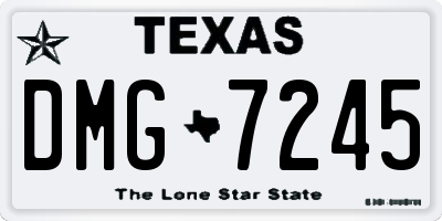 TX license plate DMG7245