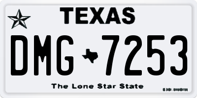 TX license plate DMG7253