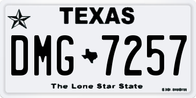 TX license plate DMG7257