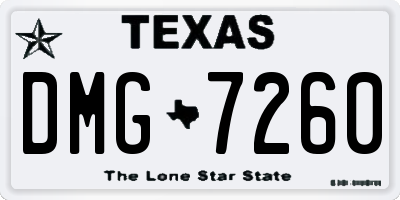 TX license plate DMG7260