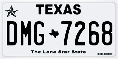 TX license plate DMG7268