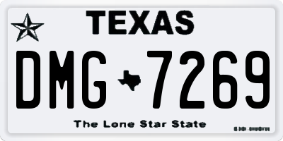 TX license plate DMG7269
