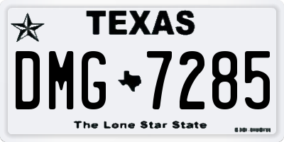 TX license plate DMG7285
