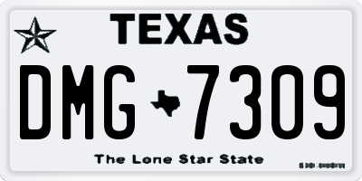 TX license plate DMG7309