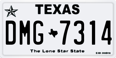 TX license plate DMG7314