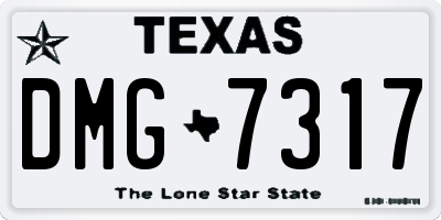 TX license plate DMG7317
