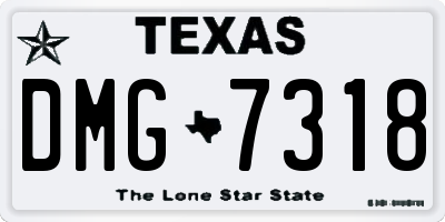 TX license plate DMG7318