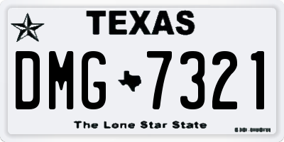 TX license plate DMG7321