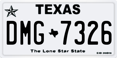 TX license plate DMG7326
