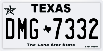TX license plate DMG7332