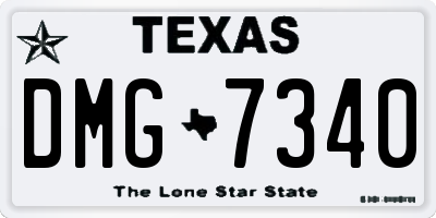 TX license plate DMG7340