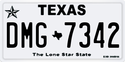 TX license plate DMG7342