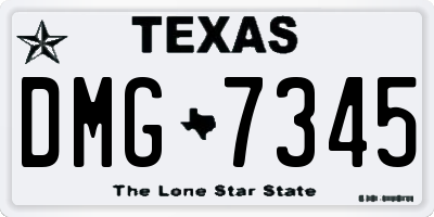 TX license plate DMG7345