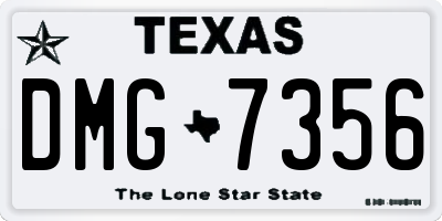 TX license plate DMG7356