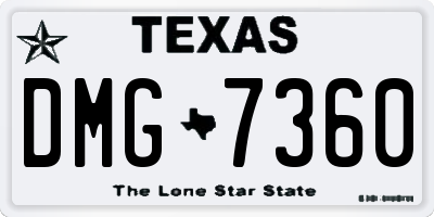 TX license plate DMG7360