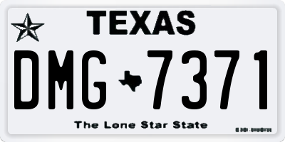 TX license plate DMG7371