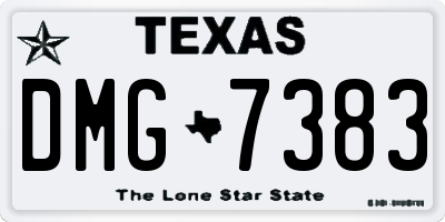 TX license plate DMG7383