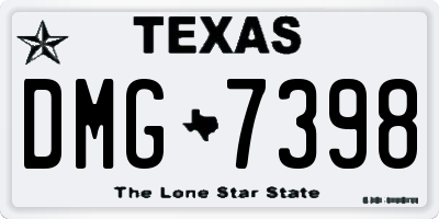 TX license plate DMG7398