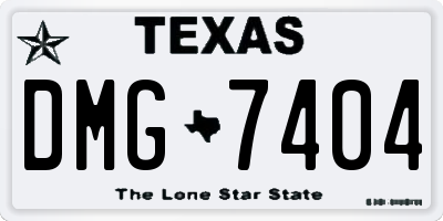 TX license plate DMG7404