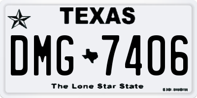 TX license plate DMG7406