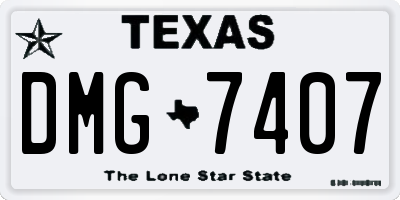 TX license plate DMG7407