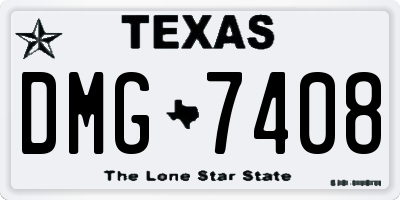 TX license plate DMG7408