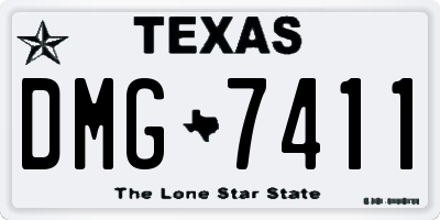 TX license plate DMG7411