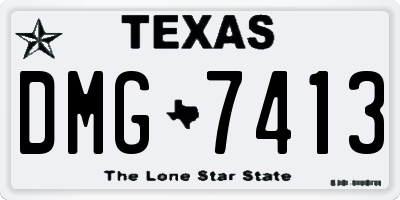 TX license plate DMG7413