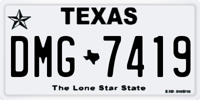 TX license plate DMG7419