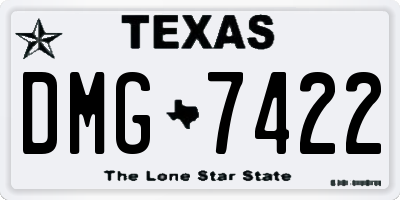 TX license plate DMG7422