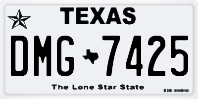 TX license plate DMG7425