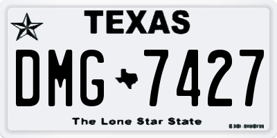 TX license plate DMG7427
