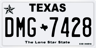 TX license plate DMG7428