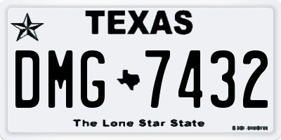 TX license plate DMG7432
