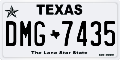 TX license plate DMG7435
