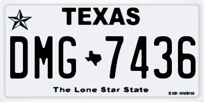 TX license plate DMG7436