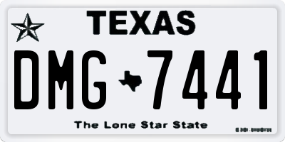 TX license plate DMG7441