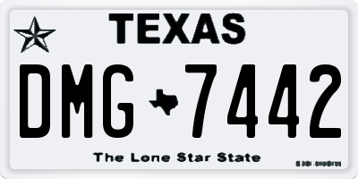 TX license plate DMG7442