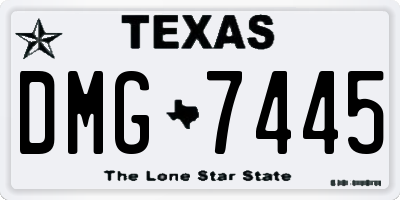 TX license plate DMG7445
