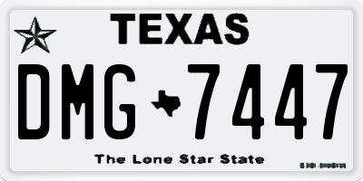 TX license plate DMG7447
