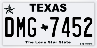 TX license plate DMG7452