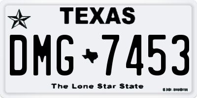 TX license plate DMG7453