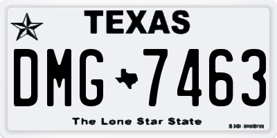 TX license plate DMG7463
