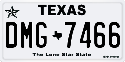 TX license plate DMG7466