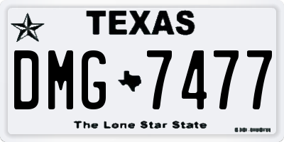 TX license plate DMG7477