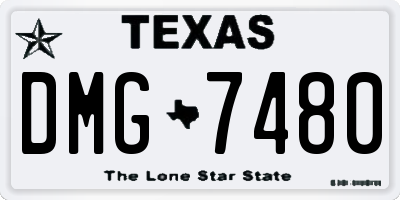 TX license plate DMG7480