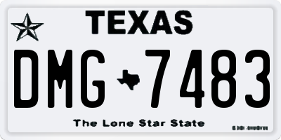 TX license plate DMG7483