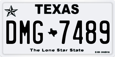 TX license plate DMG7489
